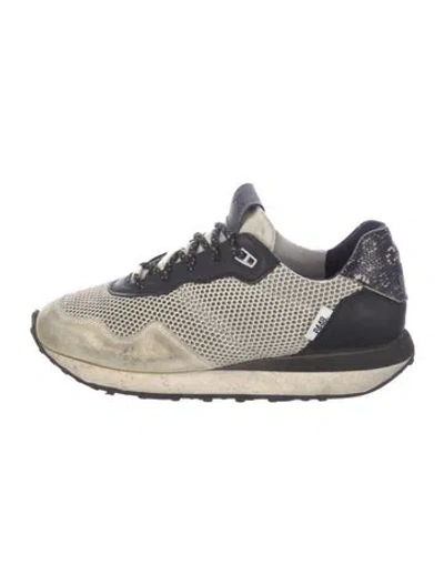 Pre-owned P448 Mesh Colorblock Pattern Athletic Sneakers In White