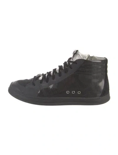 Pre-owned P448 Patent Leather Graphic Print Sneakers In Black/metallic