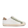 P448 Pelle Bianca E Camoscio Salvia Sneakers In White