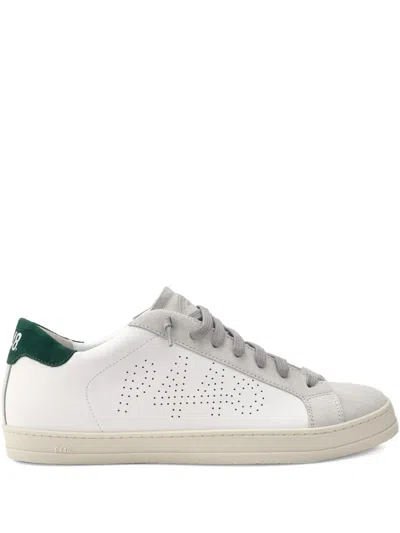 P448 Perforated-logo Leather Sneakers In White