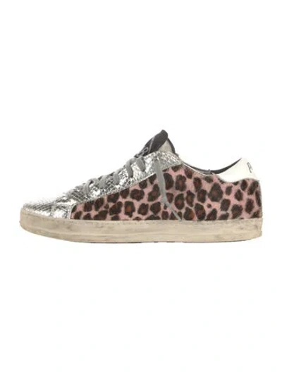 Pre-owned P448 Ponyhair Animal Print Sneakers In Black