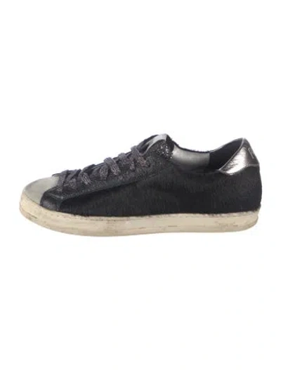 Pre-owned P448 Ponyhair Animal Print Sneakers In Black