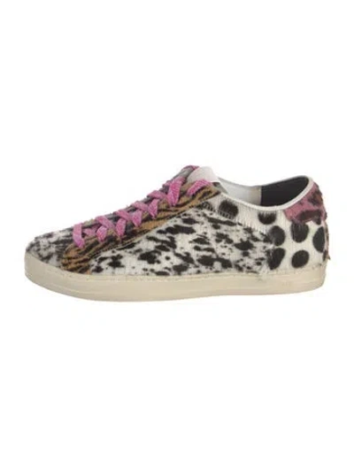 Pre-owned P448 Ponyhair Animal Print Sneakers In Black/neutrals