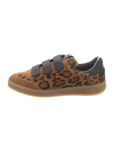 Pre-owned P448 Ponyhair Animal Print Sneakers In Brown