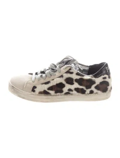 Pre-owned P448 Ponyhair Animal Print Sneakers In Brown