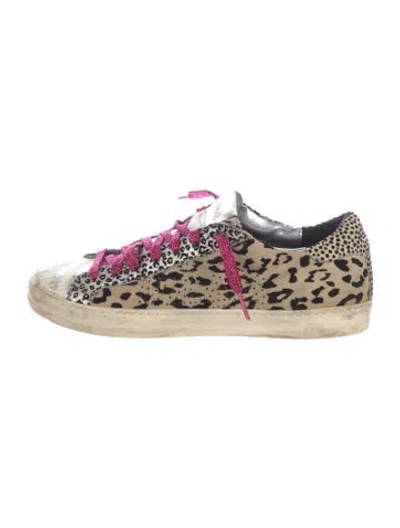 Pre-owned P448 Ponyhair Animal Print Sneakers In Neutral