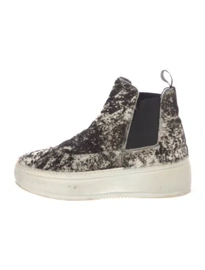 Pre-owned P448 Ponyhair Animal Print Sneakers In Neutral