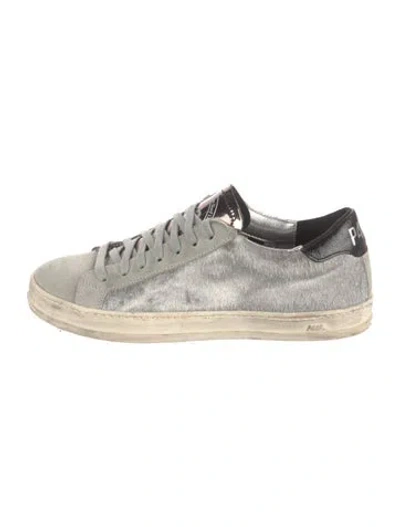 Pre-owned P448 Ponyhair Printed Sneakers In Silver