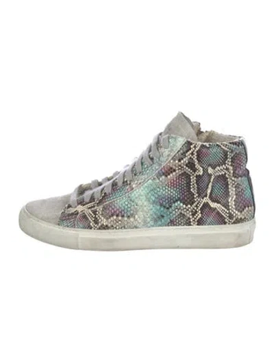 Pre-owned P448 Python Animal Print Sneakers In Gray