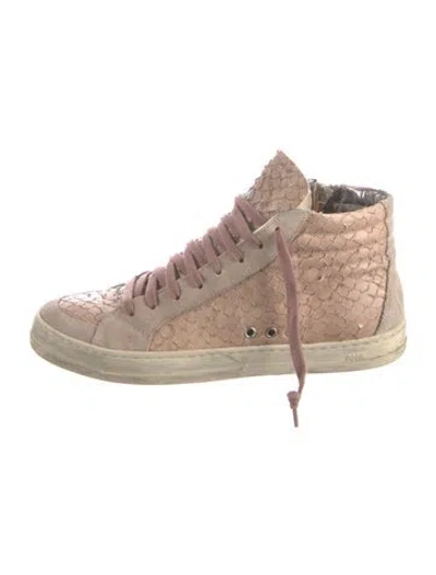 Pre-owned P448 Snakeskin Printed Sneakers In Pink