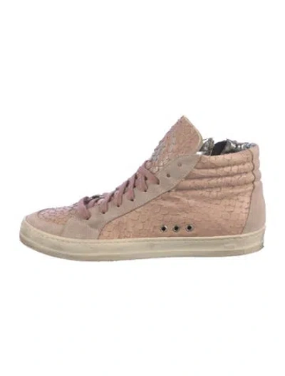 Pre-owned P448 Snakeskin Printed Sneakers In Pink