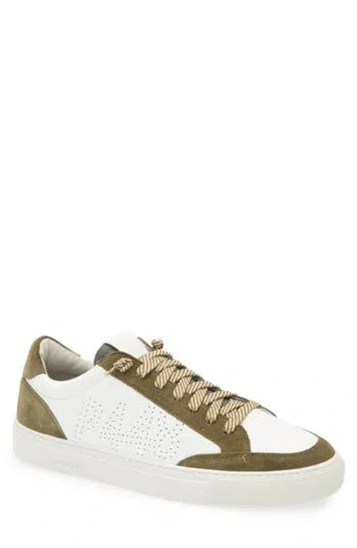 P448 Soho Sneaker In White/dark Green
