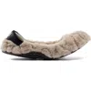 P448 Stella Teddy Ballet Flat In Neutral