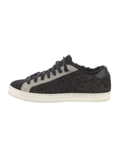 Pre-owned P448 Suede Animal Print Sneakers In Black
