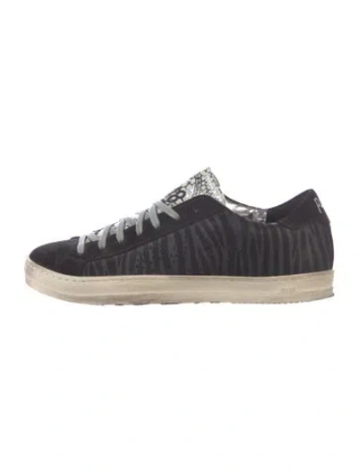 Pre-owned P448 Suede Animal Print Sneakers In Black