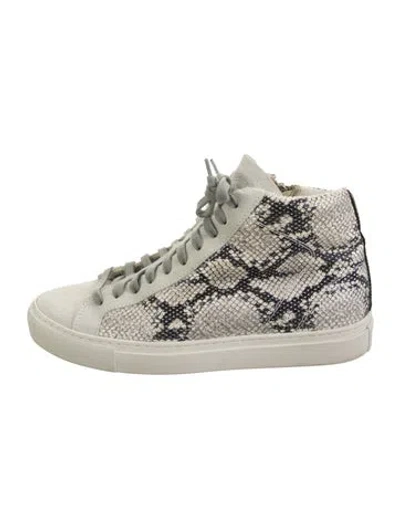 Pre-owned P448 Suede Animal Print Sneakers In Grey/silver