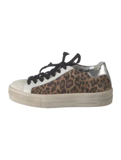Pre-owned P448 Suede Animal Print Sneakers In Neutral