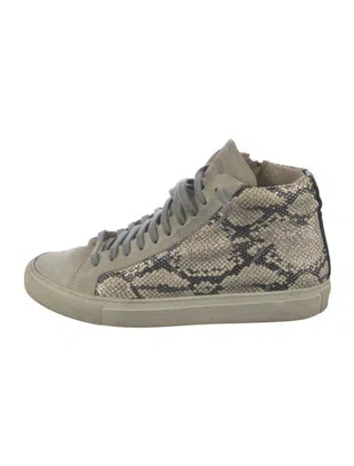 Pre-owned P448 Suede Animal Print Sneakers In Neutrals