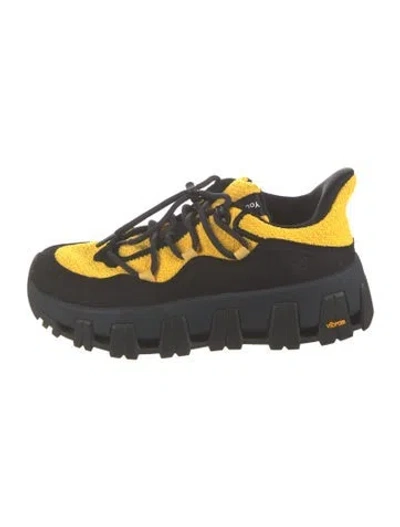 Pre-owned P448 Suede Colorblock Pattern Chunky Sneakers In Black