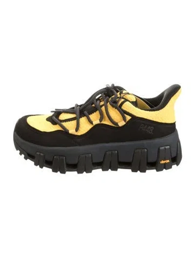 Pre-owned P448 Suede Colorblock Pattern Chunky Sneakers W/ Tags In Multicolor
