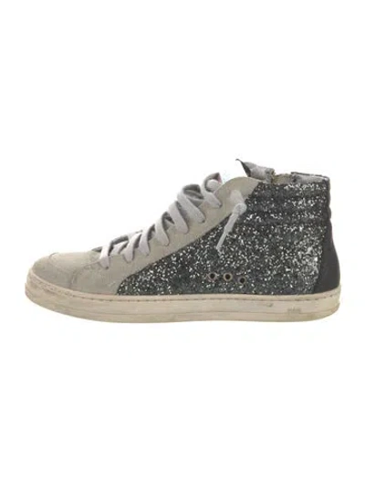 Pre-owned P448 Suede Colorblock Pattern Sneakers In Gray