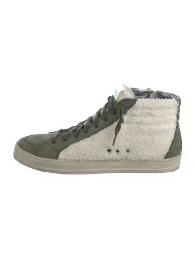 Pre-owned P448 Suede Colorblock Pattern Sneakers In Green