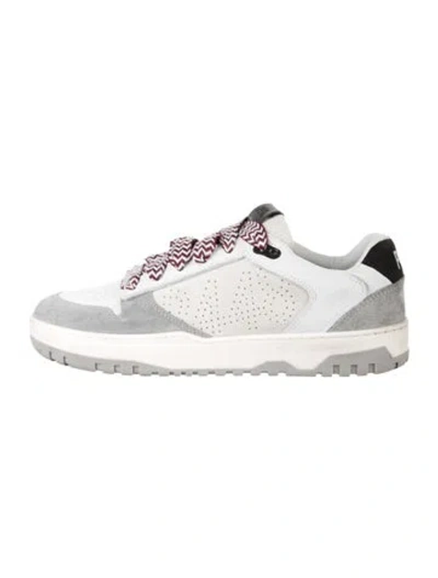 Pre-owned P448 Suede Colorblock Pattern Sneakers In Grey