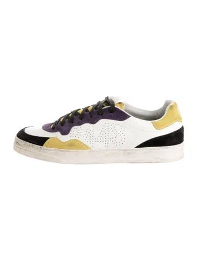 Pre-owned P448 Suede Colorblock Pattern Sneakers In Grey