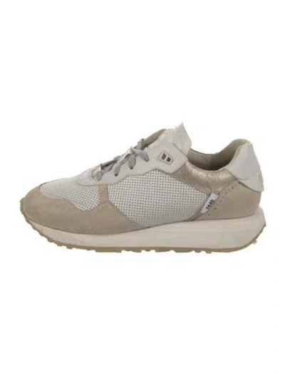Pre-owned P448 Suede Colorblock Pattern Sneakers In Neutral