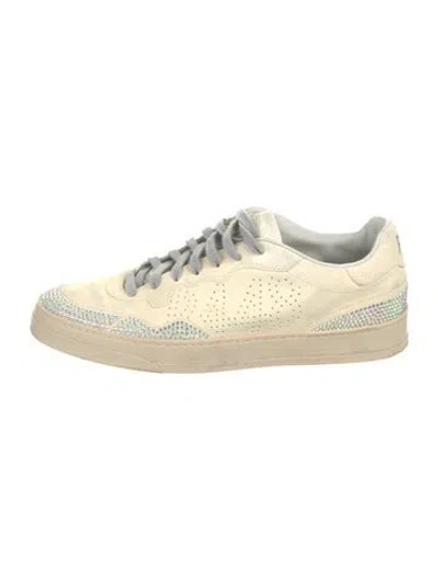 Pre-owned P448 Suede Colorblock Pattern Sneakers In Neutral