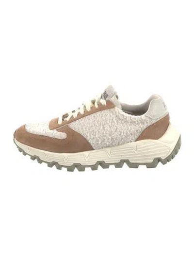 Pre-owned P448 Suede Colorblock Pattern Sneakers In Neutral