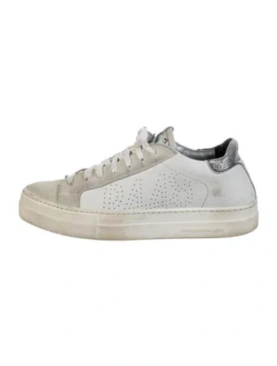 Pre-owned P448 Suede Colorblock Pattern Sneakers In Neutral
