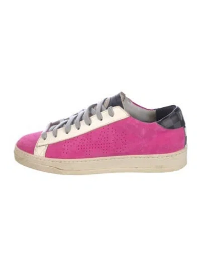 Pre-owned P448 Suede Colorblock Pattern Sneakers In Pink