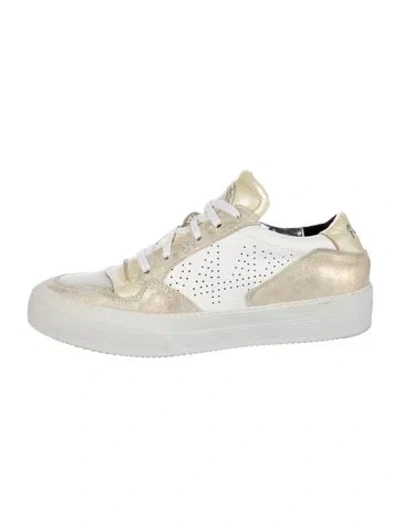 Pre-owned P448 Suede Colorblock Pattern Sneakers In White