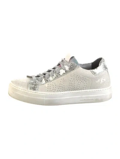 Pre-owned P448 Suede Colorblock Pattern Sneakers In White