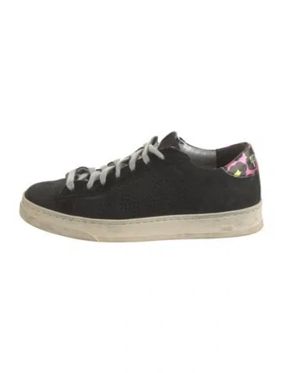 Pre-owned P448 Suede Glitter Accents Sneakers In Black