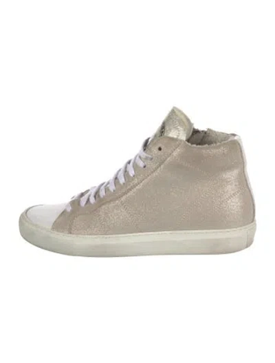 Pre-owned P448 Suede Glitter Accents Sneakers In Grey