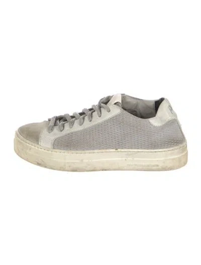 Pre-owned P448 Suede Glitter Accents Sneakers In Grey