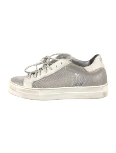 Pre-owned P448 Suede Glitter Accents Sneakers In Neutral
