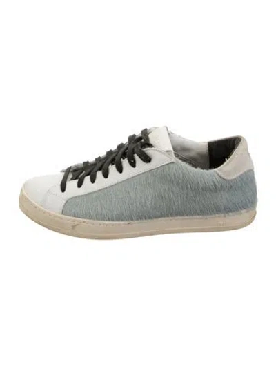 Pre-owned P448 Suede Glitter Accents Sneakers In White