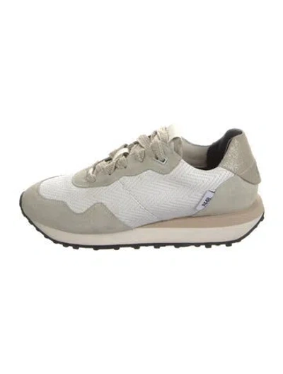 Pre-owned P448 Suede Graphic Print Athletic Sneakers In Neutral