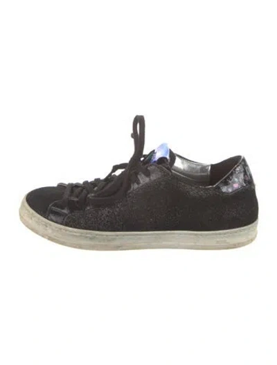 Pre-owned P448 Suede Graphic Print Sneakers In Black