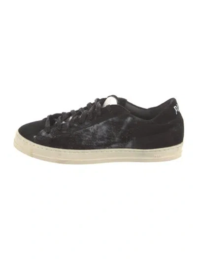 Pre-owned P448 Suede Graphic Print Sneakers In Black