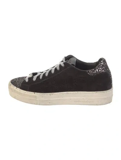 Pre-owned P448 Suede Graphic Print Sneakers In Black/neutrals