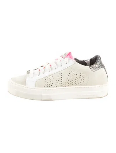 Pre-owned P448 Suede Graphic Print Sneakers In Grey