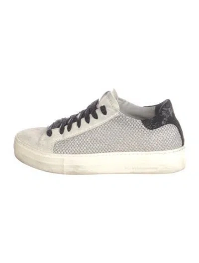 Pre-owned P448 Suede Graphic Print Sneakers In Neutral