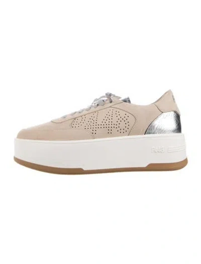 Pre-owned P448 Suede Lasercut Accents Sneakers In Neutral