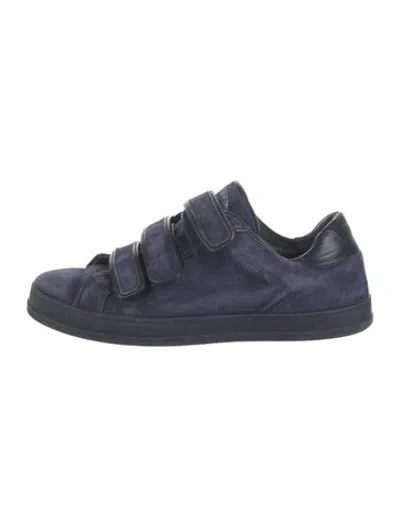 Pre-owned P448 Suede Leather Trim Embellishment Sneakers In Purple