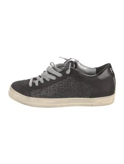 Pre-owned P448 Suede Patterned Sneakers In Black