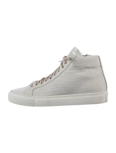Pre-owned P448 Suede Patterned Sneakers In White
